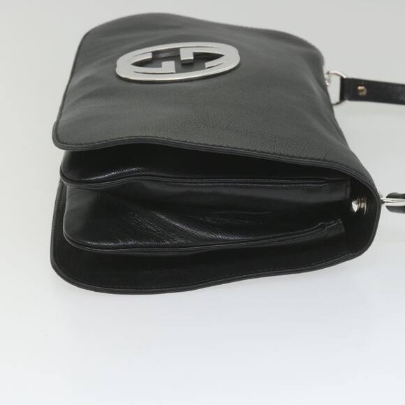 GUCCI Interlocking Shoulder Bag Leather Black - Picture 3 of 16
